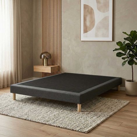 Sommier tapissier à lattes fixes couchage ferme soutien optimal 140 x 180 Sommier Gris Foncé (1/5)