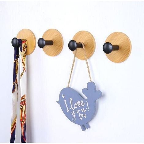 Lot de 4 crochets en bois pour accrocher des murs étanches (1/5)