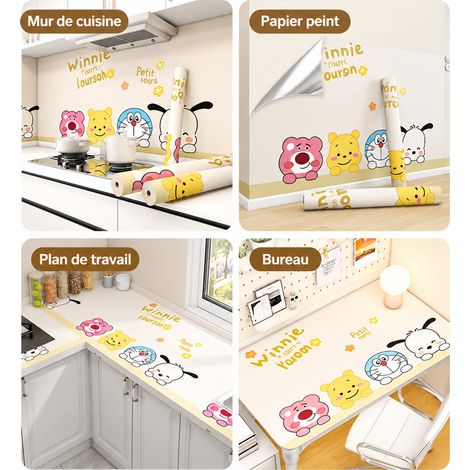 Papier peint adhésif mural épais Fête de Winnie décoratif autocollant 60 cm de large  3 m rénovation murale 1 kg – Livraison gratuite