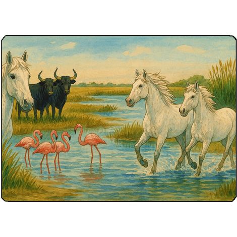 Planche à découper camargue 28.5 x 20 cm