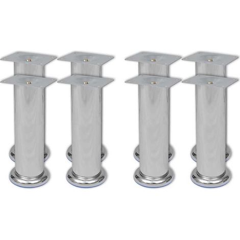 vidaXL Patas de sofá 8 unidades redondas cromadas 180 mm (1/4)
