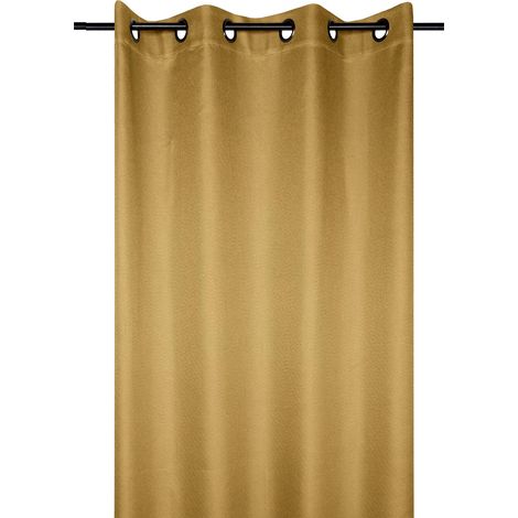 Rideau occultant doublure polaire Jaune moutarde 140x260 cm