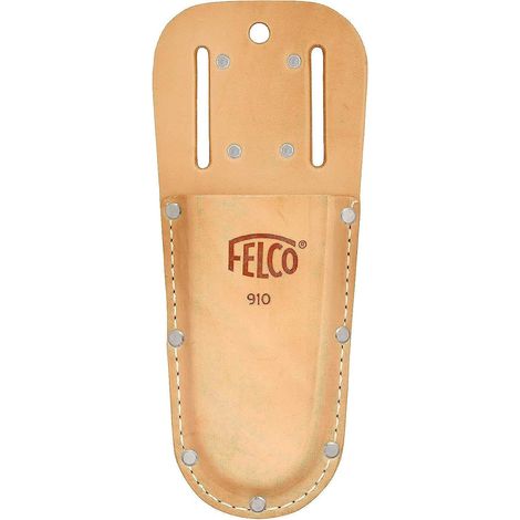 FELCO 910 Custodia per forbici da giardino (custodia in pelle genuina, con passante per cintura + clip, per fissaggio alla cintura, per forbici da potatura / potatori), 26 x 16 x 12 cm (1/4)