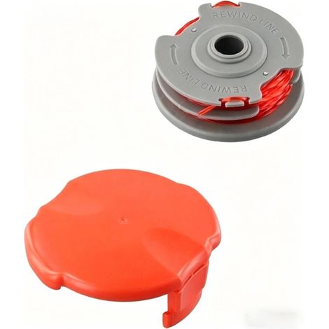 Lot de 2 bobines de fil pour coupe bordures compatibles avec Flymo FLY021 et FLY0060 avec 1 bobine et 1 capuchon pièces de rechange pour tondeuse (1/5)