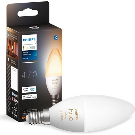 LED-Glühbirne Smart E14 5.2W 470 lm B39PHILIPS Hue White Ambiance Wählbar (Warm-Neutral-Kalt) (1/5)