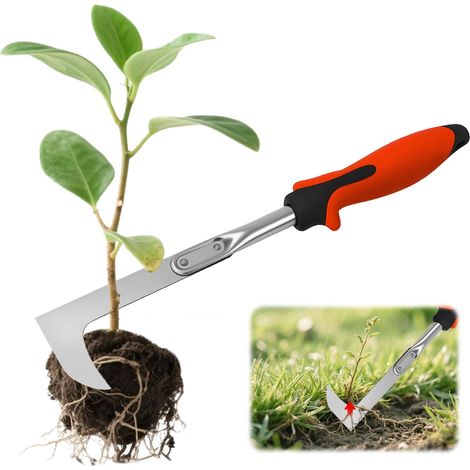 Couteau désherbeur manuel en acier inoxydable - Outil de jardin durable en acier au manganèse, grattoir ergonomique pour joints, mousse et mauvaises herbes