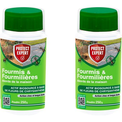 Anti Fourmis & Fourmilières - Abords de la maison - Action Choc & Longue Durée - 2x250g
