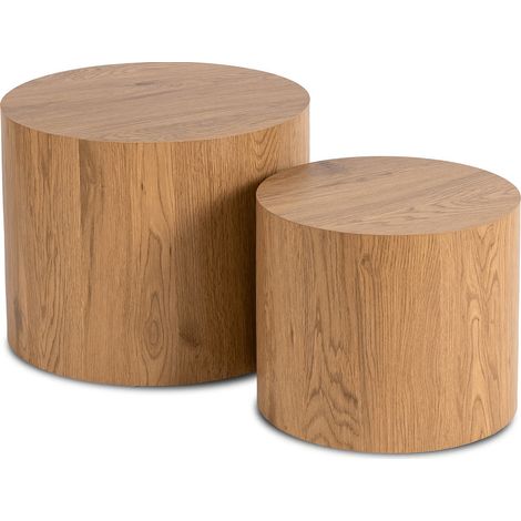 Leila Couchtisch-Set 38 cm/48 cm Eiche Natur Skandinavisches Loft (1/5)