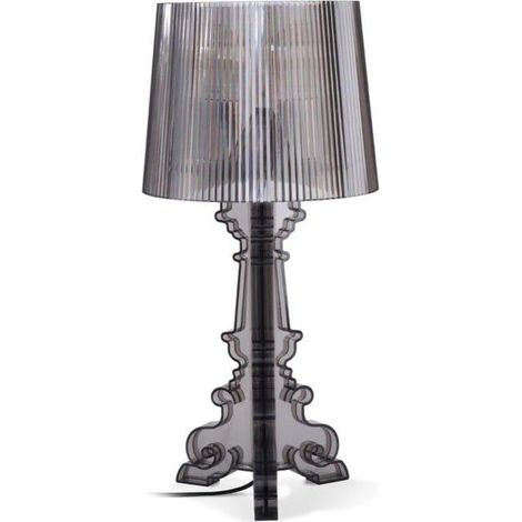 GROOFOO Lampe de Table - Petite Lampe de Salon Design - Bour Gris foncé - Acrylique, Plastique
