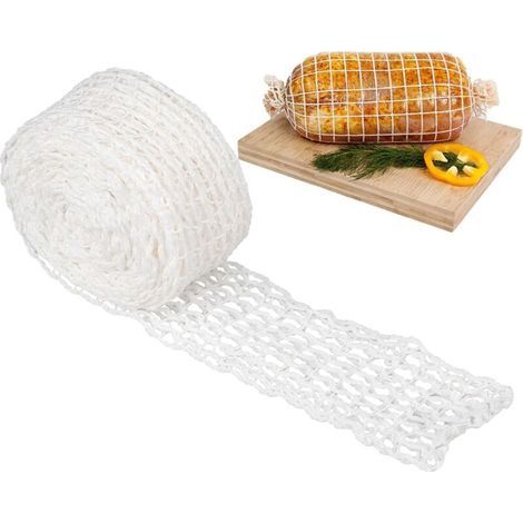 Lntyq Rouleau de filet à viande de 3 m, taille 18, moule élastique pour jambon de dinde, jambon, charcuterie, volaille, jambon, viande fumée, filet d'emballage (3 m) (1/5)