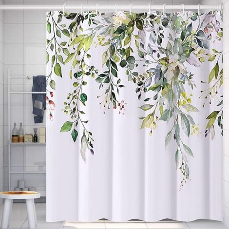 Rideau de douche lavable et résistant à la moisissure, avec ourlet lesté (1/5)