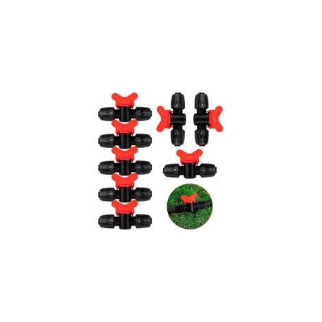 pièces - Accessoires d'irrigation Vanne d'irrigation anti-goutte - Vanne marche/arrêt à ardillon verrouillable - Raccordement tuyau 8/12 mm - 9,5 × 5,7 cm - Noir (1/5)