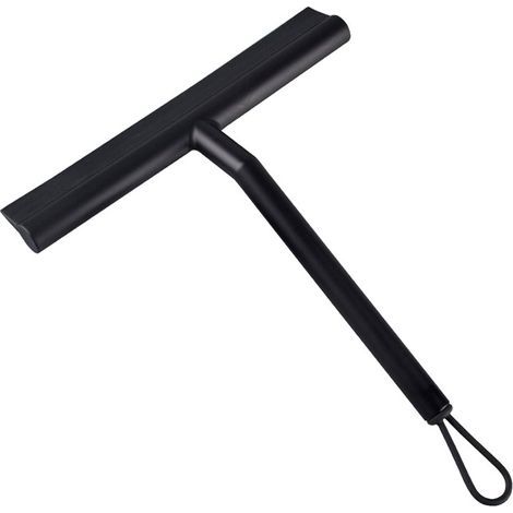 1 silicone squeegee for cleaning shower doors, rubber bathroom squeegee with hook, shower glass door cleaning squeegee, grey bath squeegee for (1/4)