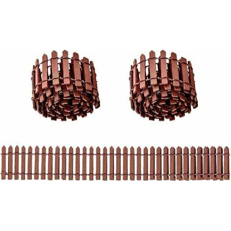 Mini-Gartenzaun, 3-teilig, aus flexiblem Holz, für die Garteneinfassung und Außendekoration (1/4)