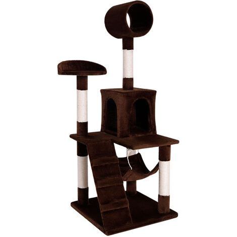 lionto Kratzbaum Kletterbaum Katzenkratzbaum Katzenbaum Höhe 133 cm Braun (1/5)