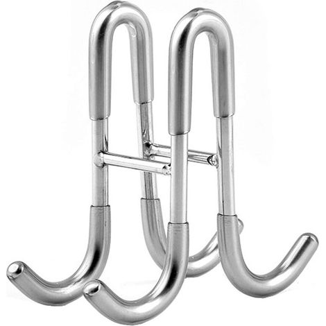 Support suspendu pour salle de bain, 11x12x5 cm, acier inoxydable, argent (1/5)