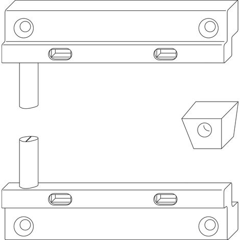 MACO RUSTICO Schließzapfenplatten-Garnitur R3, Ladenabstand 25 mm, schwarz (1/4)