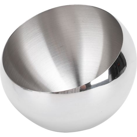 Ciotola di medie dimensioni in acciaio inox 304 con bordo inclinato, senza base, per condimenti.
