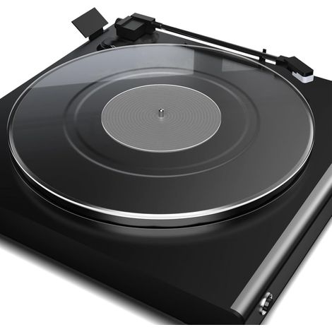 Tapis de Plateau Tournant en Acrylique, Tapis de Plateau Antistatique pour Tourne-Disque Vintage de 12 Pouces, s'adapte à Vos Disques 33 1/3 TR/Min et 45 TR/Min, (Noir (1/5)