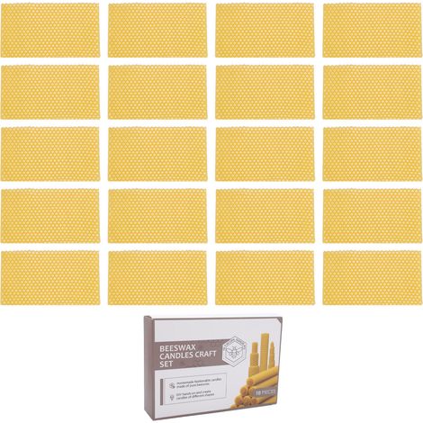 20Pcs Beeswax Candle Sheets Soft Cuttable DIY Candle Making Beeswax Sheets Foundation for Beehive Frame Beekeeping (1/5)