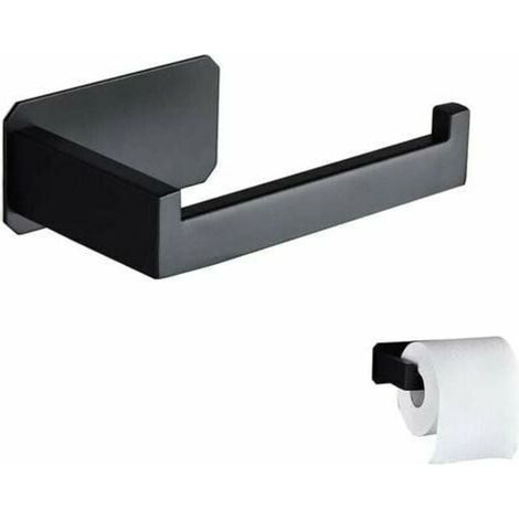 Porte Papier Toilette Inox Original Porte Papier Toilette Mural Sans Perçage Porte Papier Toilette Noir 3M Adhésif Pour Décoration Salle De Bains WC Cuisine Accessoire (1/4)