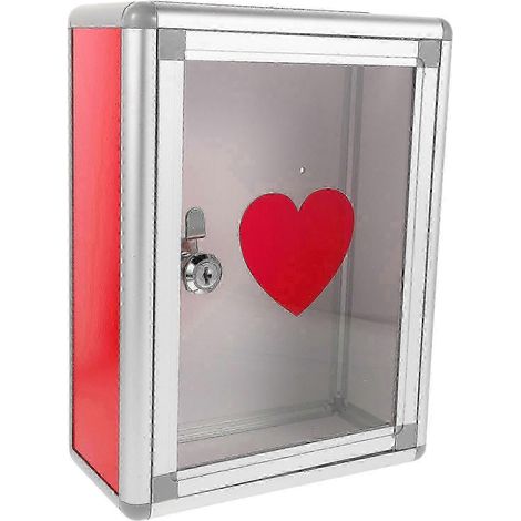 Boîte à dons rectangulaire en alliage d'aluminium avec serrure, à fixer au mur, pour bureau ou entrée (1 pièce) - Bonne qualité (1/5)