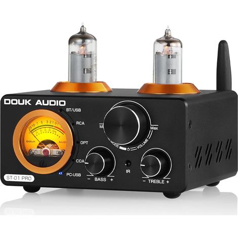ST-01 Pro 200W Amplificateur Hi-FI Mini récepteur Audio Bluetooth 5.0 Amplificateur à Tubes numérique avec VU-mètre, USB DAC Coax/Opt (1/5)