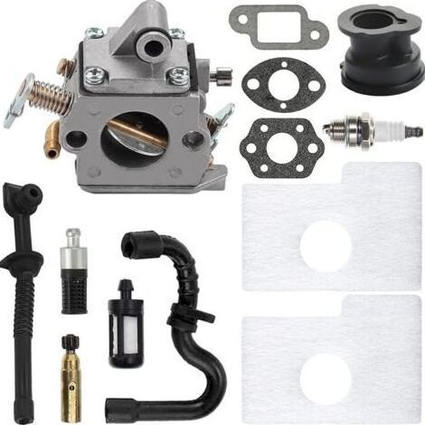 Carburateur pour Stihl MS170 MS180 017 018 ms170 ms 180 tronçonneuse remplace C1Q-S57 C1Q-S57A C1Q-S57B 11301200603 avec filtre à air, bougie d'allumage, filtre à carburant, filtre à huile (1/4)