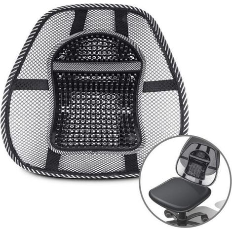 Support Lombaire - En Maille Respirant - Pour Chaise Bureau Voiture Fauteuil Roulant - Avec Mousse Memoire Forme - 1 Piece (1/4)