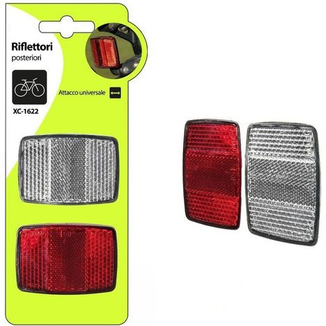 TRADE SHOP - Coppia Riflettori Posteriori Catarifrangente Per Bici Attacco Universale Xc-1622 -