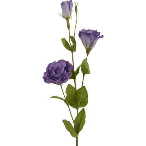 EVERLANDS Eustoma - Lisianthus Violett gefüllt 2 Blüten & 1 Knospe 64 cm - Kunstblumen