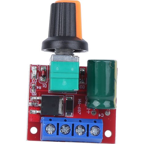 Variateur de vitesse PWM 2 pièces, régulateur mini moteur DC 4.5V-28V, module interrupteur ajustable 5A pour LED et bricolage. (1/5)