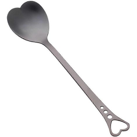 Cuillère à café en forme de cœur, dégradé arc-en-ciel, cuillère à thé/café, cadeau de mariage QEUBlack (1/5)