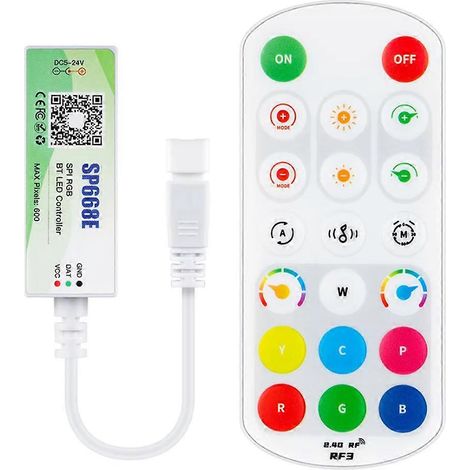 SP668E SPI RGB LED-Controller 600 IC BT App 2,4G RF-Fernbedienung für WS2811 WS2812B DIY Dynamische Effekt-Pixel-Streifenbeleuchtung (1/5)