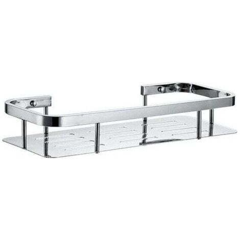 Cestino per doccia in acciaio inossidabile - Mensola per vasca da bagno, supporto per mensola angolare da parete (1 livello, acciaio inossidabile)