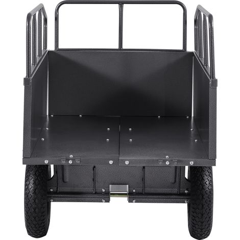 Mophorn Kippanhänger mit 272 kg Kapazität, ATV-UTV-Transportanhänger, Anhänger mit 40,64 cm Reifen, bedienbar per Handzug oder Fußpedal, ideal für Rasenmähertraktoren und Hofarbeiten