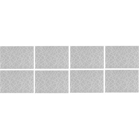 Lot de 8 sets de table craquelés - 45 x 30 cm - Gris - Livraison gratuite (1/2)