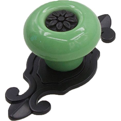 Vintage Ceramic Door Knob Drawer Cupboard Wardrobe Furniture Pull Handle (Black Green) (1/3)