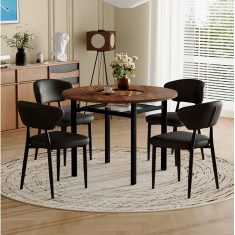 Conjunto comedor mesa redonda 100 cm 4 sillas OKMYHOME (1/5)