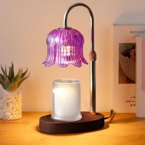 Lampe de chevet, lumière à intensité variable contrôlée par minuterie, lampe d'ambiance décorative (violette, sans parfum) (1/5)