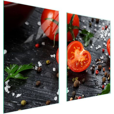 GLASSCHUTZPLATTE FÜR KÜCHE 65x52 TOMATEN (1/5)