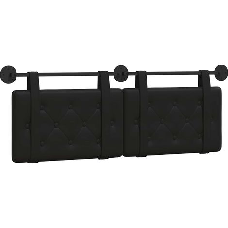 Tête de lit suspendue Noir 130 x 55 x 5 cm Simili cuir