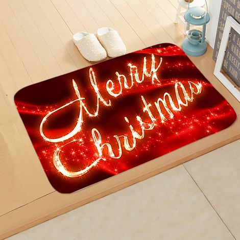 Tapis de sol de Noël, tapis d'intérieur anti-dérapant, tapis de porte de Noël, motif de Noël, décoration d'intérieur, tapis de porte de Noël, tapis de salle de bain, tapis de chambre à coucher 1 pièce (1/2)