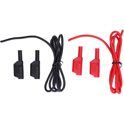 Kit di cavi di prova a banana maschio-maschio da 4 mm, 32 A 1000 V, rosso e nero (per batterie)