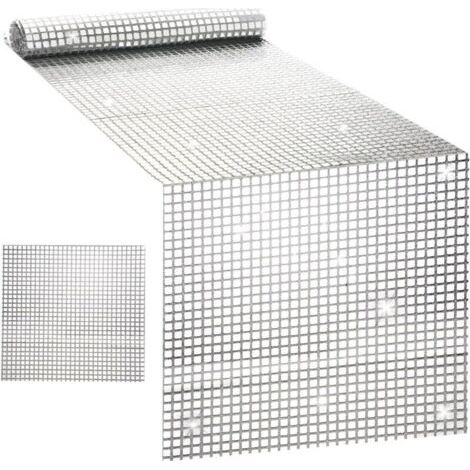 BUNTHAUS Nappe argentée rétro années 70 (30x274 cm), décoration de table élégante pour fêtes, anniversaires ou mariages à thème (1/5)