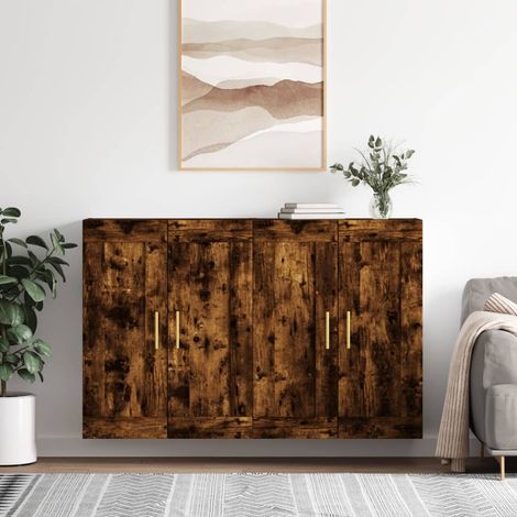 Wandschränke 2 Stk. Räuchereiche Holzwerkstoff (1/5)