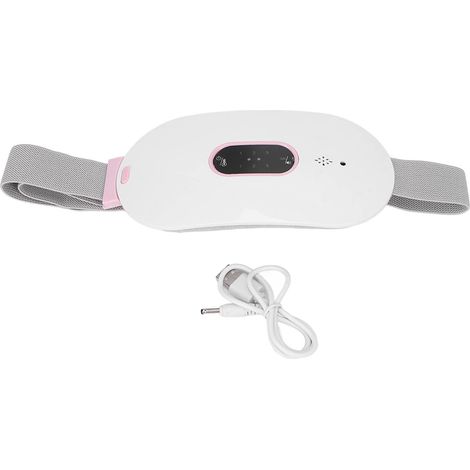 Ceinture chauffante électrique blanc, massage vibrant pour abdomen féminin, coussin thermique utérin réchauffant, bande apaisante (1/5)