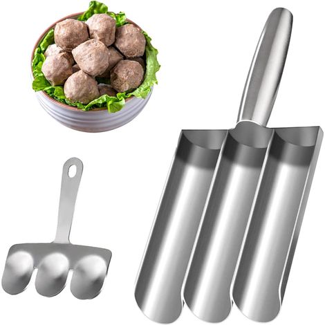 Máquina para hacer albóndigas triples con pala para cortar, molde pequeño para albóndigas, máquina para hacer albóndigas triples para empanadillas (1/5)