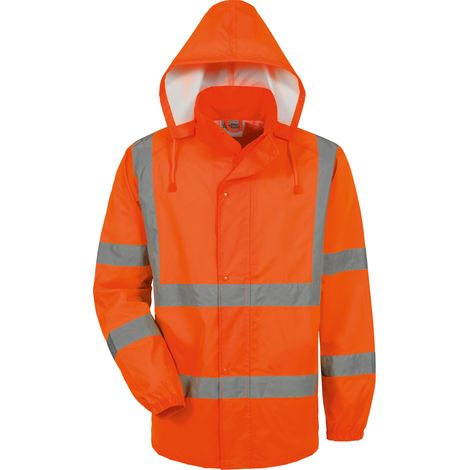 Gr .S (46/48) HAUKE WARNSCHUTZ-REGENJACKE orange HAUKE HIGH VISIBILITY RAIN (1/2)