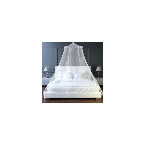 Moskitonetz, Bett-Moskitonetz, großes Polyester-Moskitonetz für Einzel- und Doppelbetten, 1 Stück Reifen, Baldachin-Moskitonetz für den Innen- und Außenbereich – Weiß (1/5)